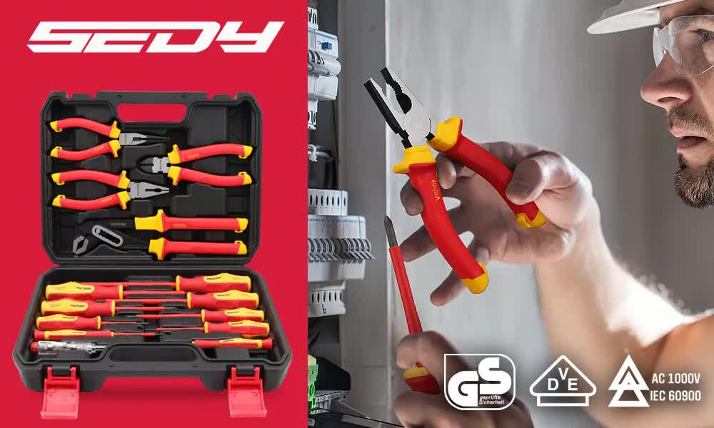 Magnetic Insulated Screwdriver Pliers 1000V Electrical Tool Hose Pinch Box