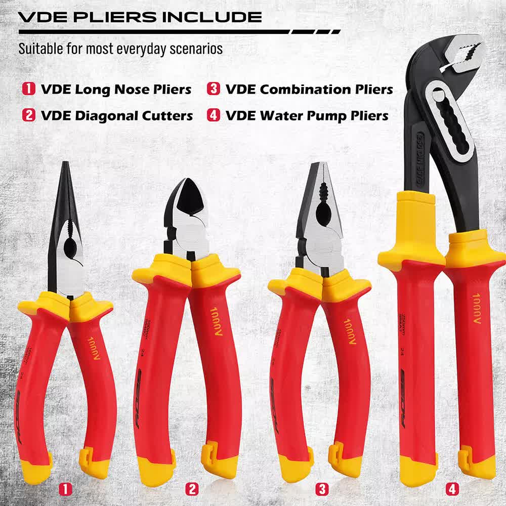 Magnetic Insulated Screwdriver Pliers 1000V Electrical Tool Hose Pinch Box