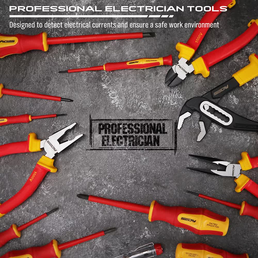 Magnetic Insulated Screwdriver Pliers 1000V Electrical Tool Hose Pinch Box