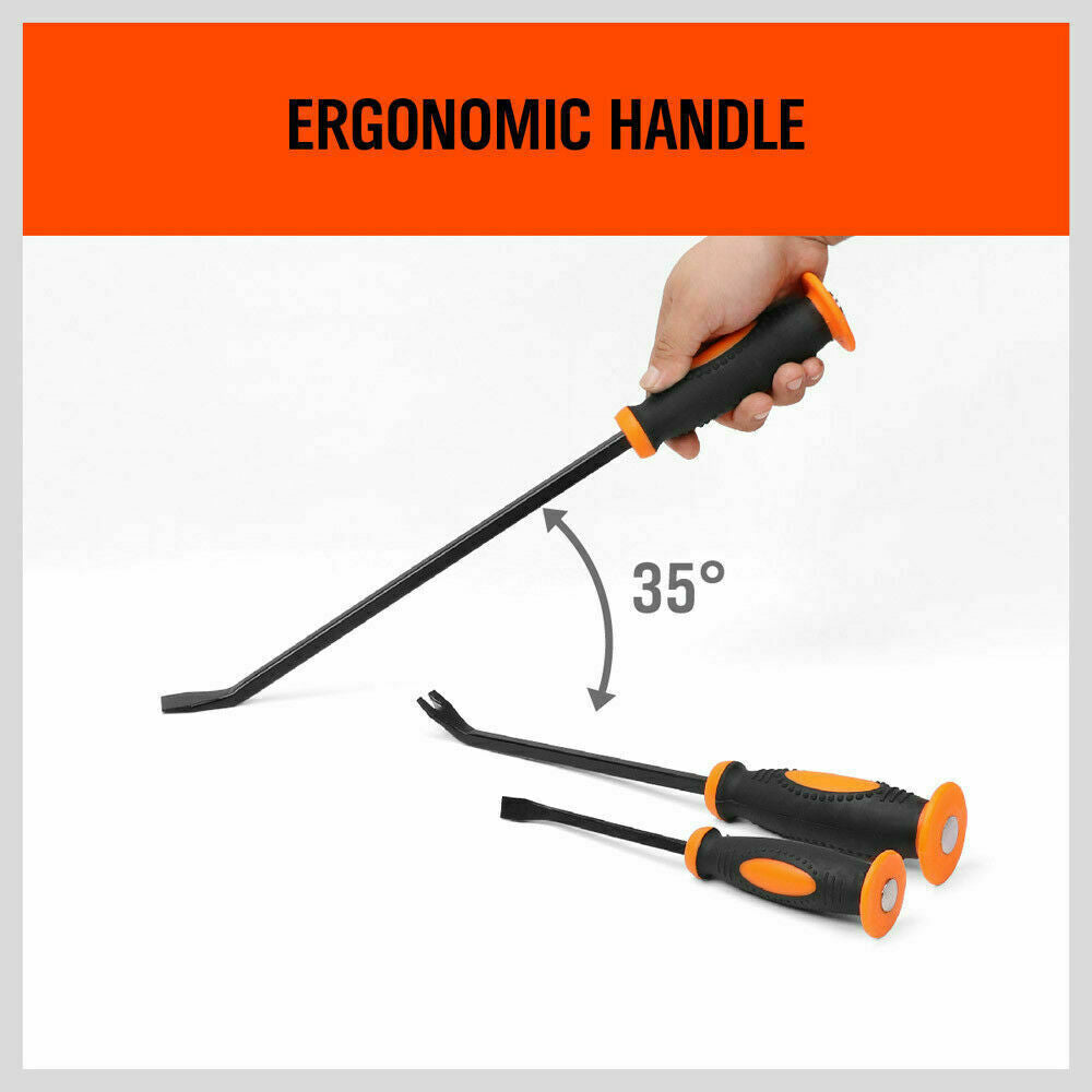 3Pack Impact Pry Bar Crowbars Nail Puller Go-Through Hammer Head
