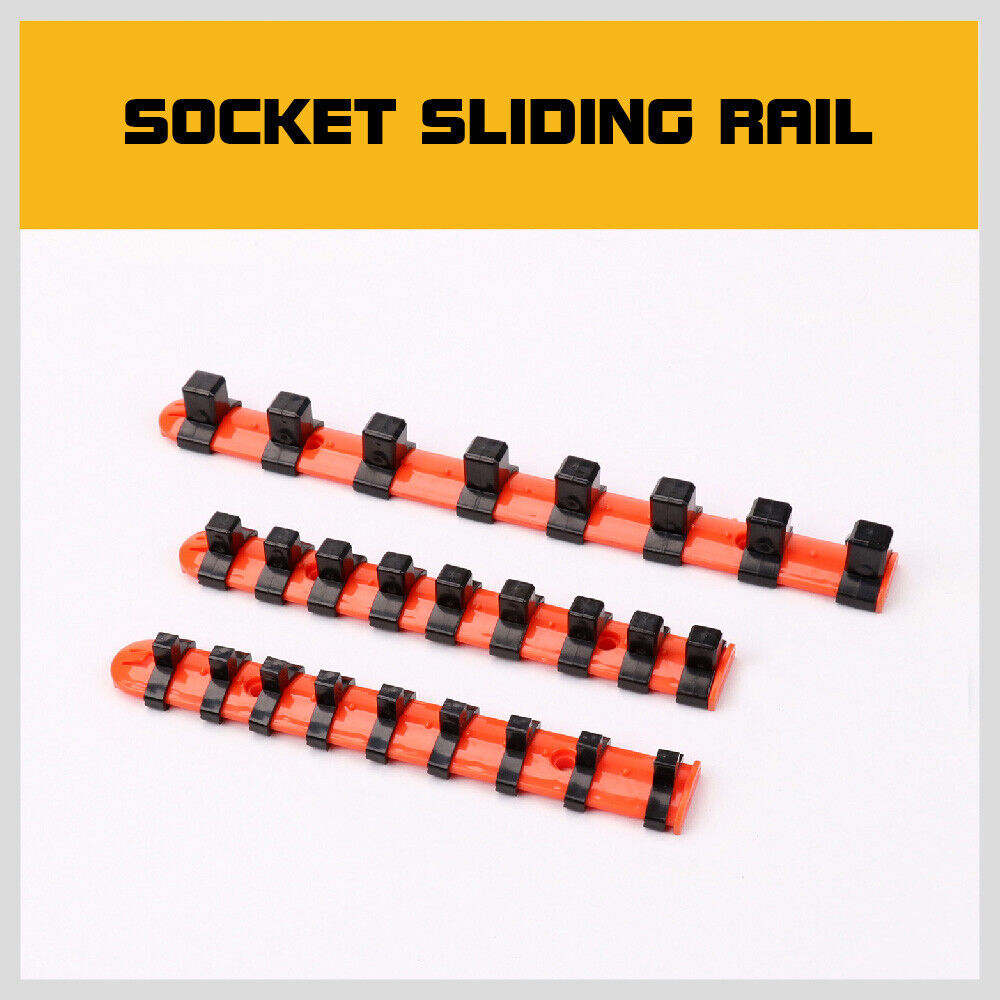 3Pack Mixed Socket Holder Storage Rails 1/2" 3/8" 1/4" Drive