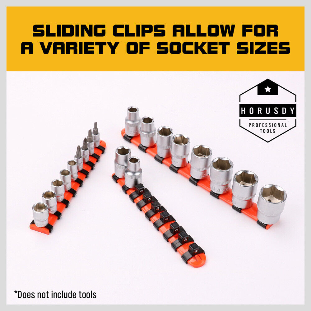 3Pack Mixed Socket Holder Storage Rails 1/2" 3/8" 1/4" Drive