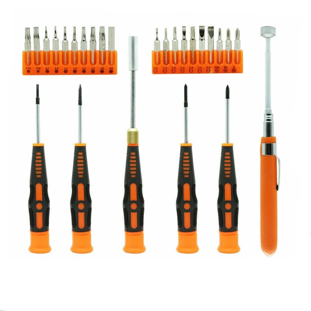 26Pack Precision Screwdriver Magnetic Pickup Hex Torx Philip Flat Bits