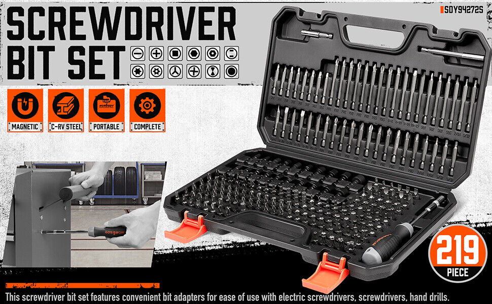 219-Piece Combination Security Bit Screw Driver Bit Tamper Proof Torx