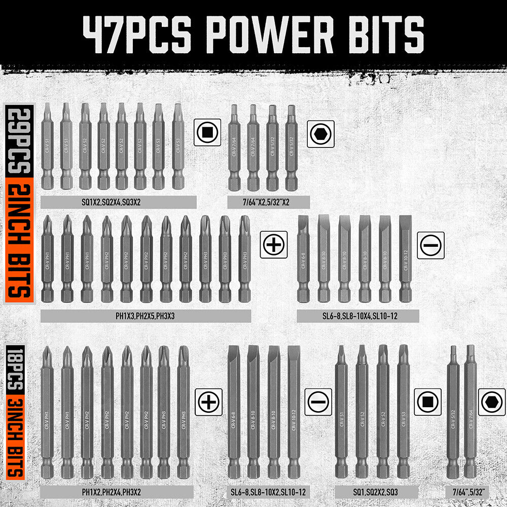 219-Piece Combination Security Bit Screw Driver Bit Tamper Proof Torx