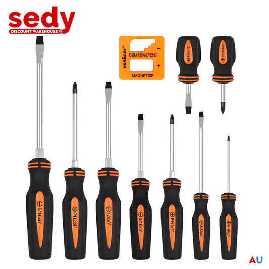 10Packs Magnetic Screwdriver Phillips Slotted Magnetizer Non-Slip Handle Tool