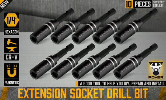 10Pack Magnetic Extension Socket Drill Bit Holder 1/4" Hex Screwdriver