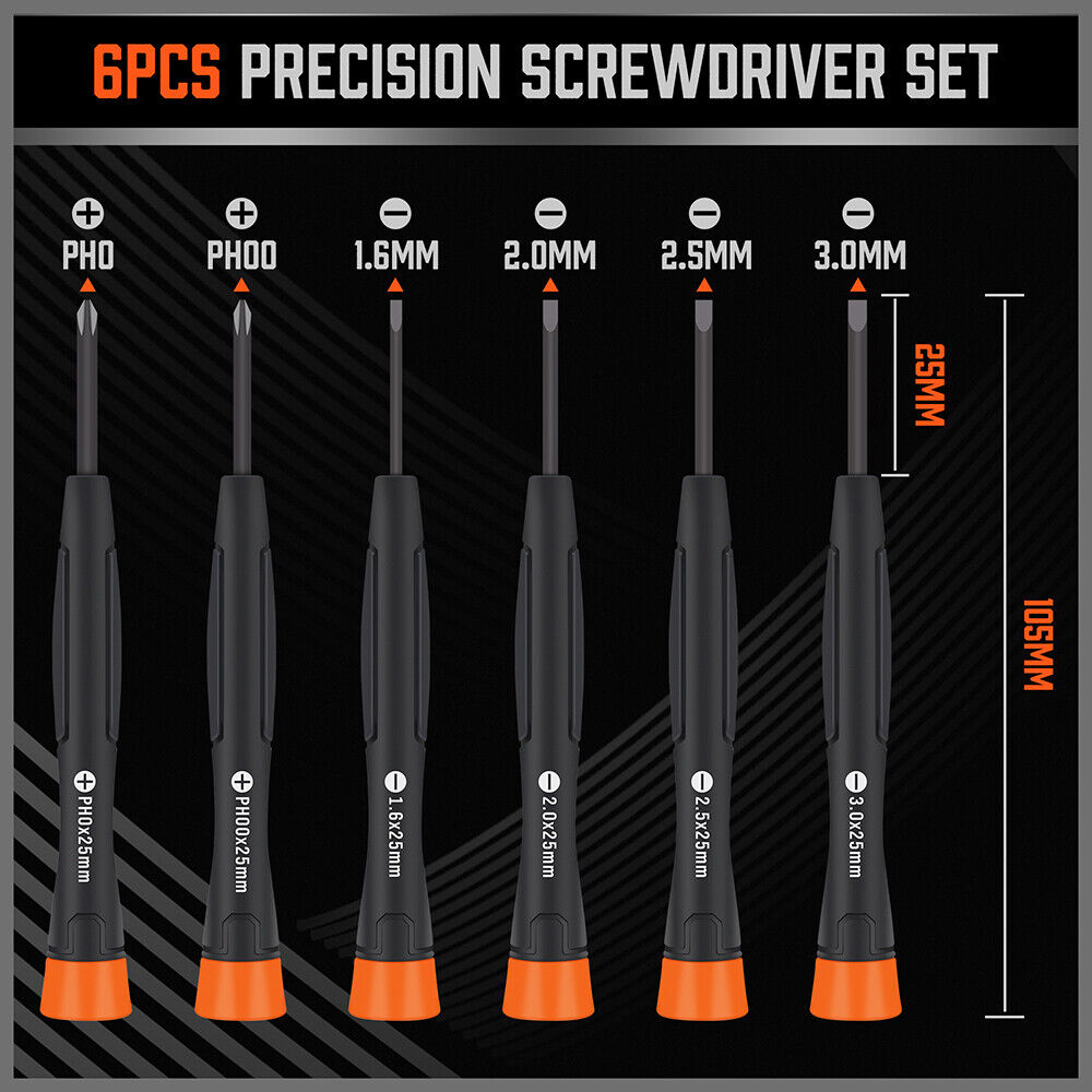 6Pack Precision Screwdriver Phillips Slotted Electronic PC Repair Small Driver