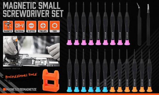 24-Piece Magnetic Precision Screwdriver - Small Screwdrivers for Eyeglasses, Phones,