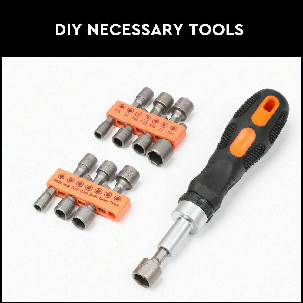 58Pack Ratchet Screwdriver Bits Nut Driver Setter Hex Torx Key