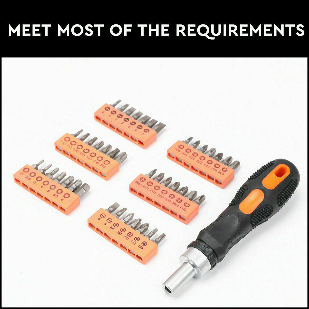 58Pack Ratchet Screwdriver Bits Nut Driver Setter Hex Torx Key