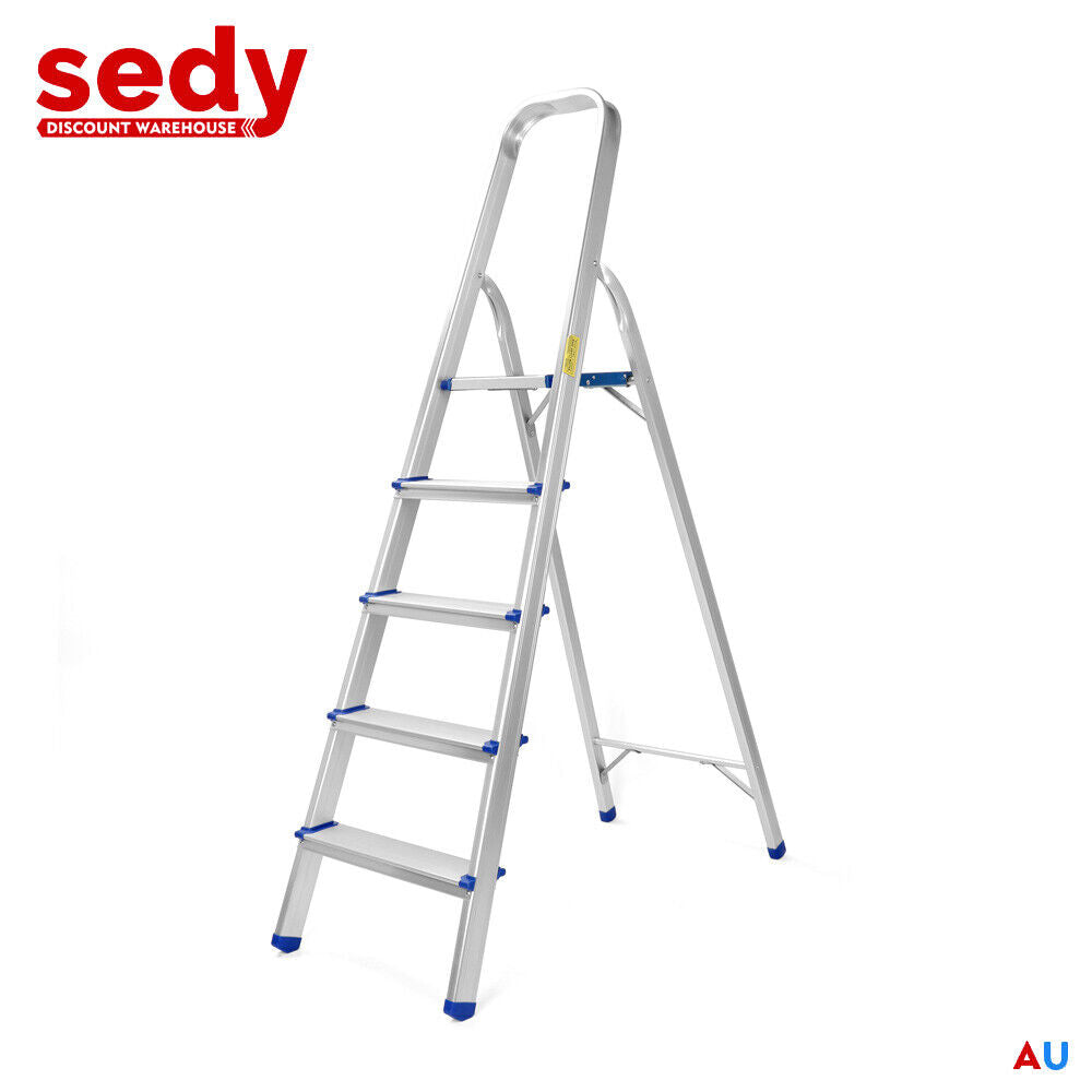 5 Step Ladder Multi Purpose Foldable Folding Aluminium Home Office