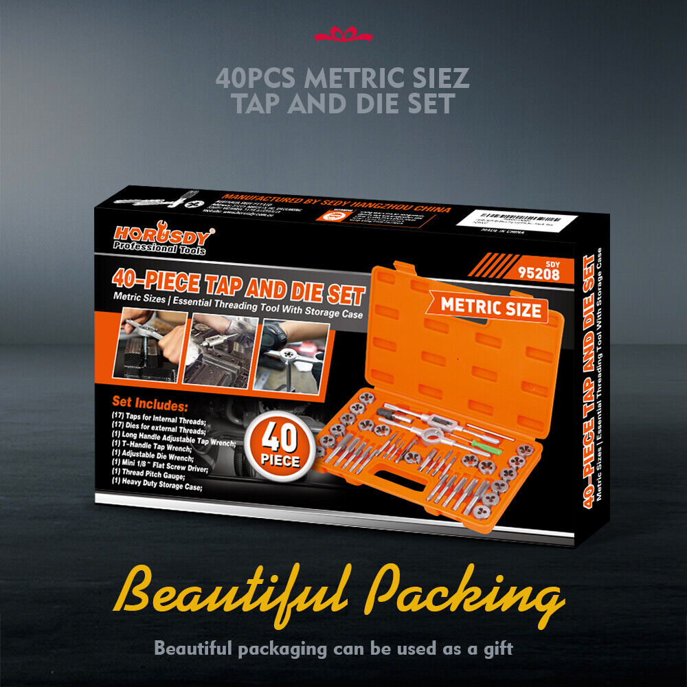 40Pack Tap And Die Metric Szie Screw Screwdriver Thread Drill