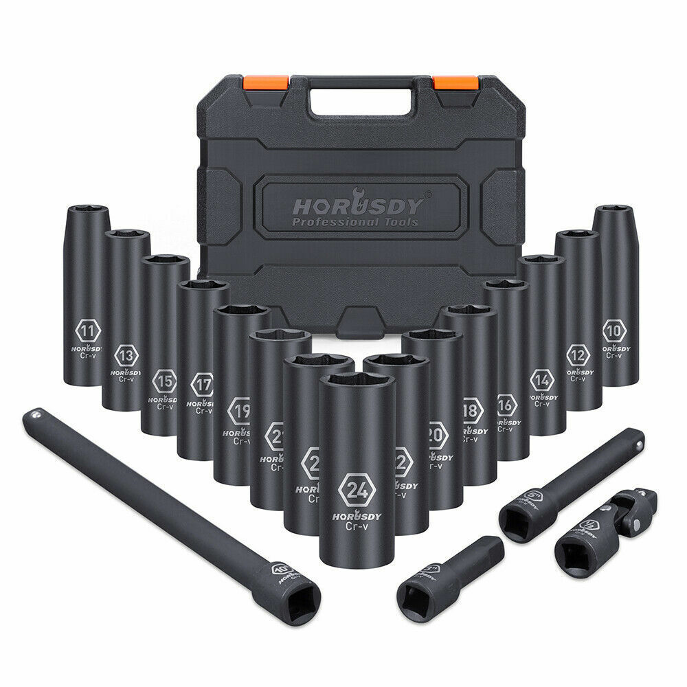 19Pack Deep Socket Impact 1/2" Drive Extension Bars Flexible Adapter