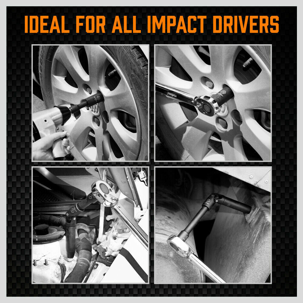 19Pack Deep Socket Impact 1/2" Drive Extension Bars Flexible Adapter