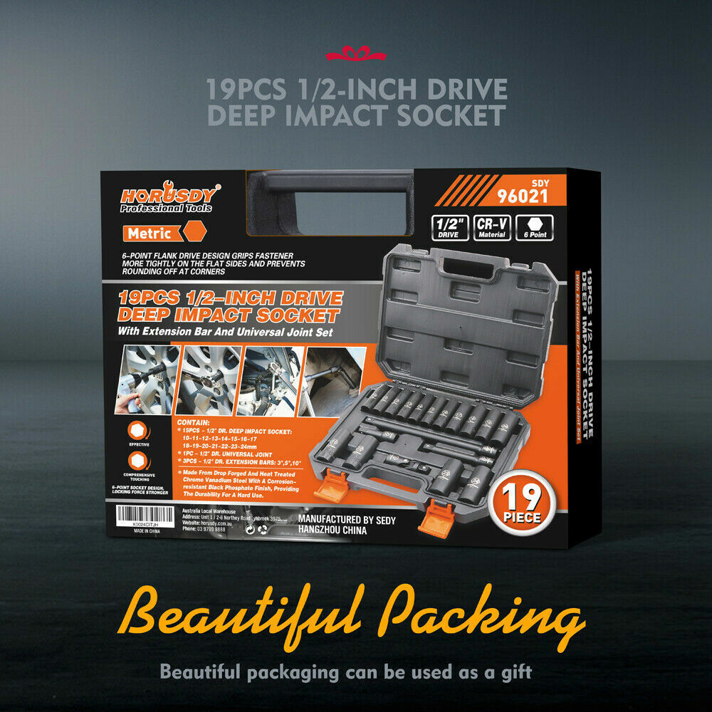 19Pack Deep Socket Impact 1/2" Drive Extension Bars Flexible Adapter