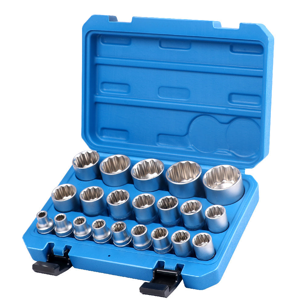 21Pack 12-Point Socket 1/2-inch Drive Grip Sleeve Storage Case Metric