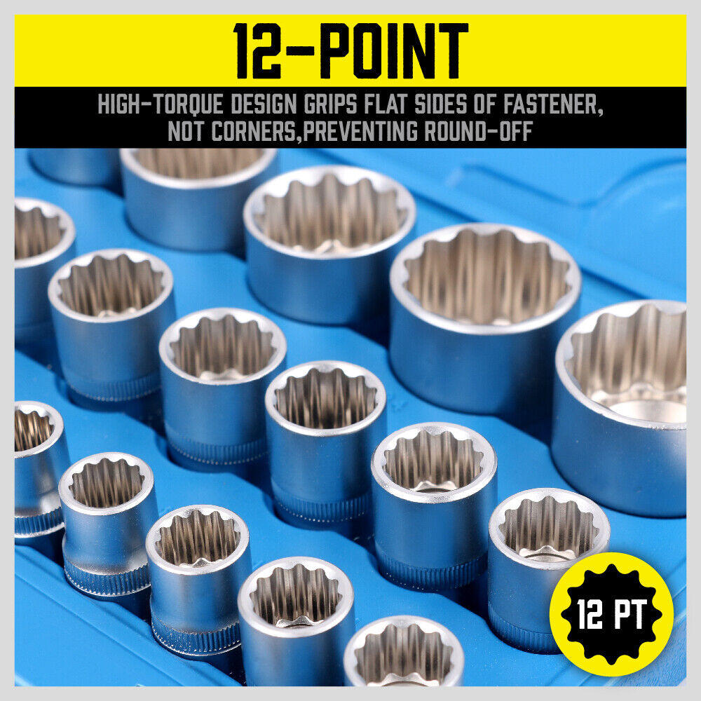 21Pack 12-Point Socket 1/2-inch Drive Grip Sleeve Storage Case Metric