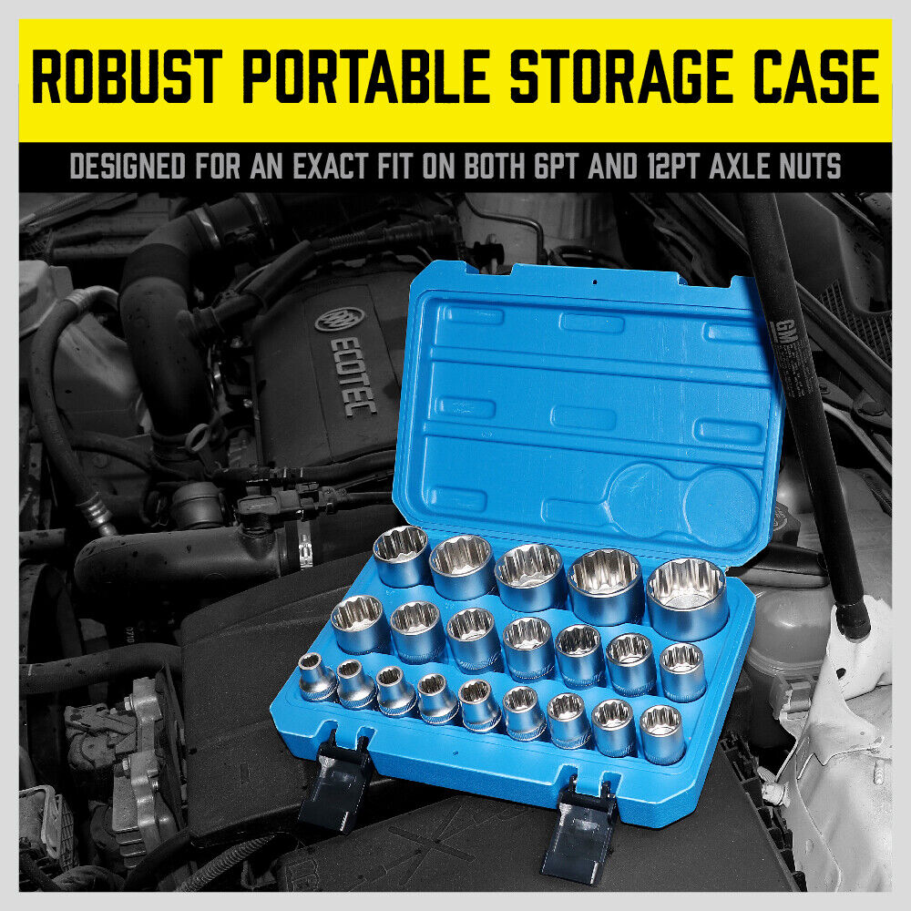 21Pack 12-Point Socket 1/2-inch Drive Grip Sleeve Storage Case Metric