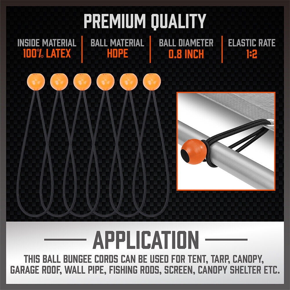 30-Piece Premium Bungee Cord Assortment Includes 10” to 40” Bungee