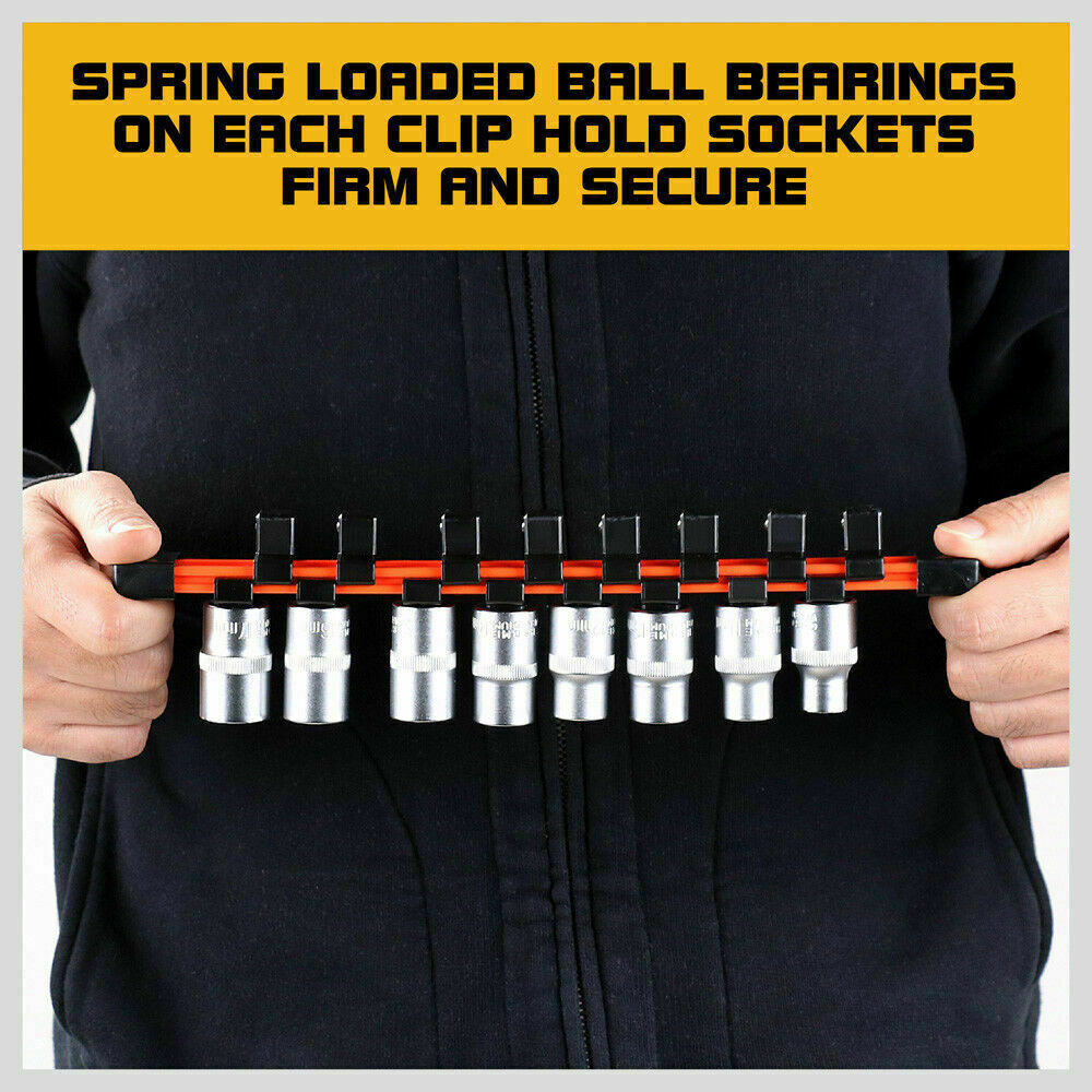 3Pack Double-Side Sockets Holder Tool Organizer Rails WorkShop Rack 1/4"