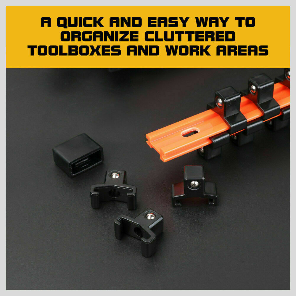 3Pack Double-Side Sockets Holder Tool Organizer Rails WorkShop Rack 1/4"