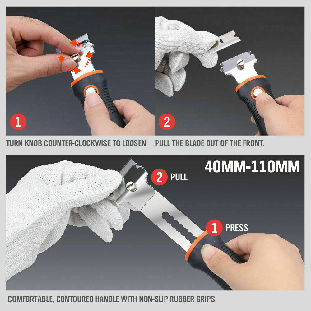 2Pack Putty Knife Multi-Purpose Scraper Spare Blades Paint Seal Remover