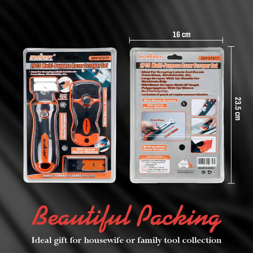 2Pack Putty Knife Multi-Purpose Scraper Spare Blades Paint Seal Remover