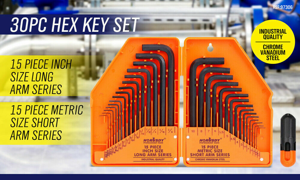31-Piece Hex Key with T-Handle, Metric & Imperial Sizes Allen