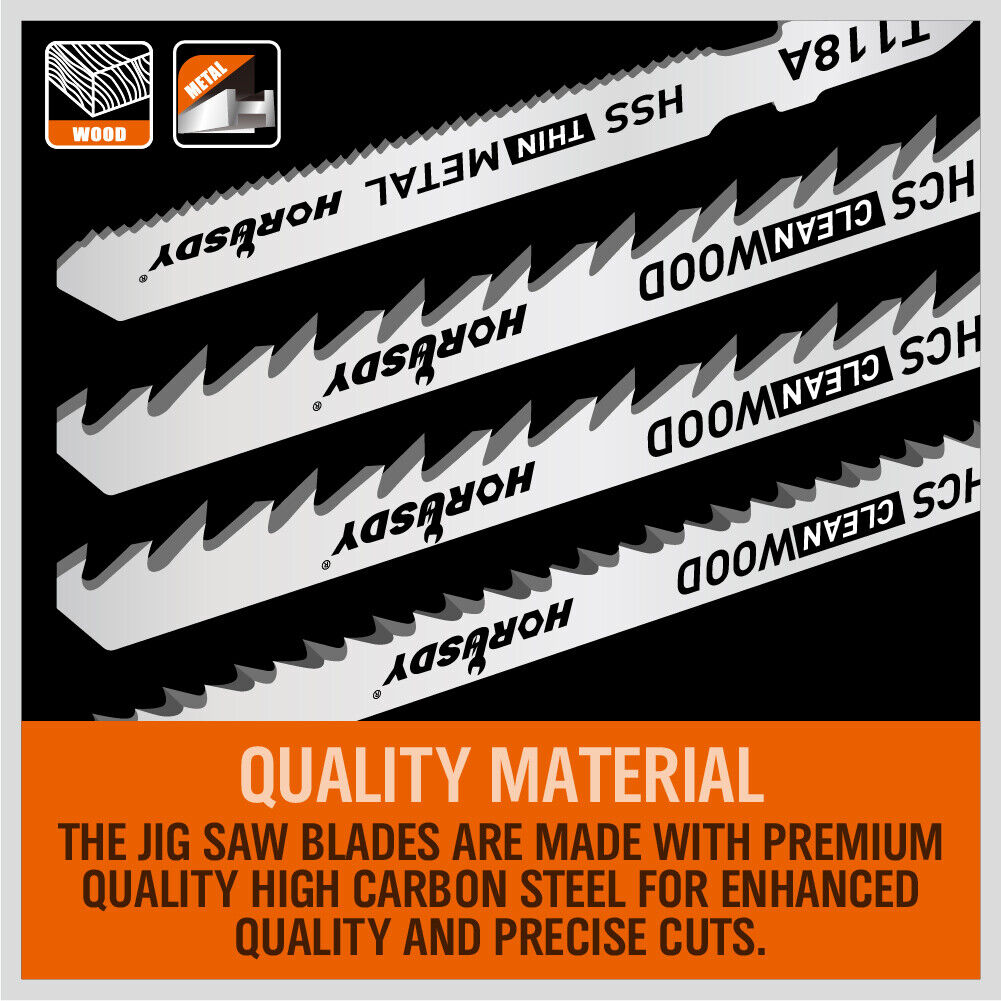 25Pack T-shank Jig Saw Blades For Wood Plastic Metal Sheet