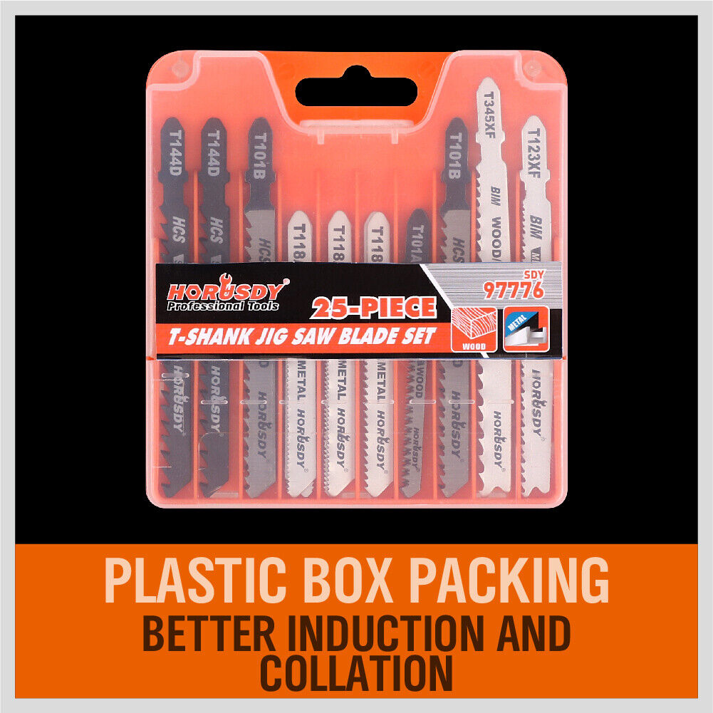 25Pack T-shank Jig Saw Blades For Wood Plastic Metal Sheet