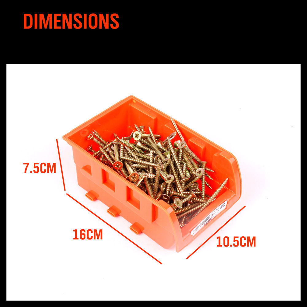NEW 8 PC Wall Mounted Storage Bins Rack Nuts Bolts