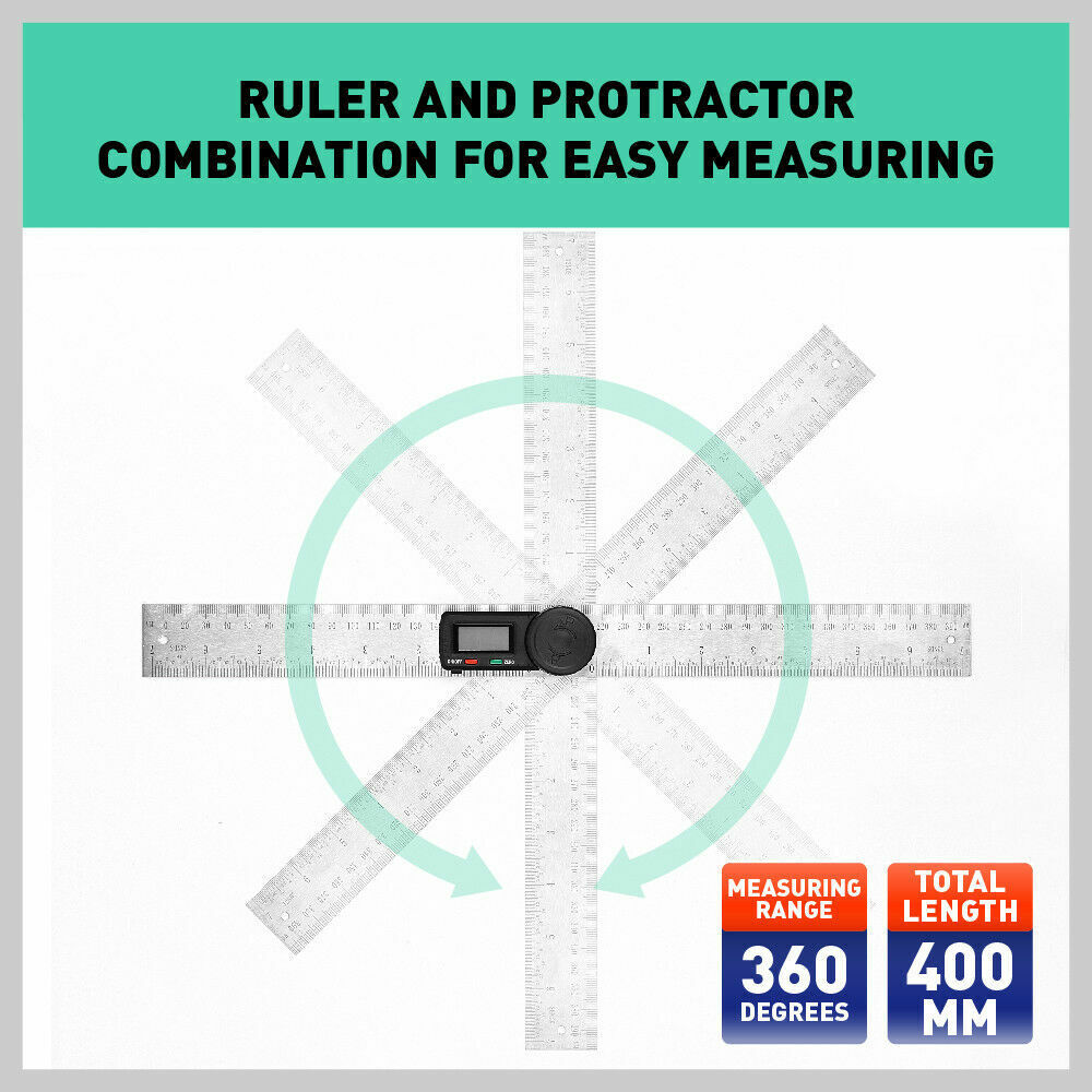 200mm Digital Angle Finder Ruler Protractor Measure Meter Stainless Steel