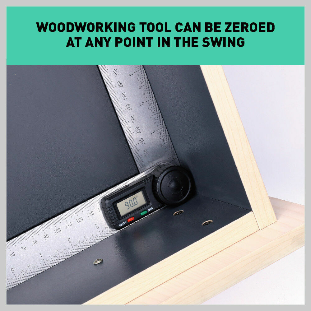 200mm Digital Angle Finder Ruler Protractor Measure Meter Stainless Steel