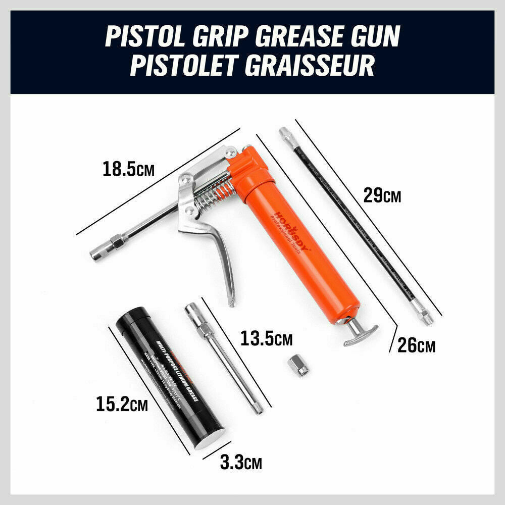 2-WAY Mini Grease Gun Manual Pistol Grip With 3OZ Cartridge