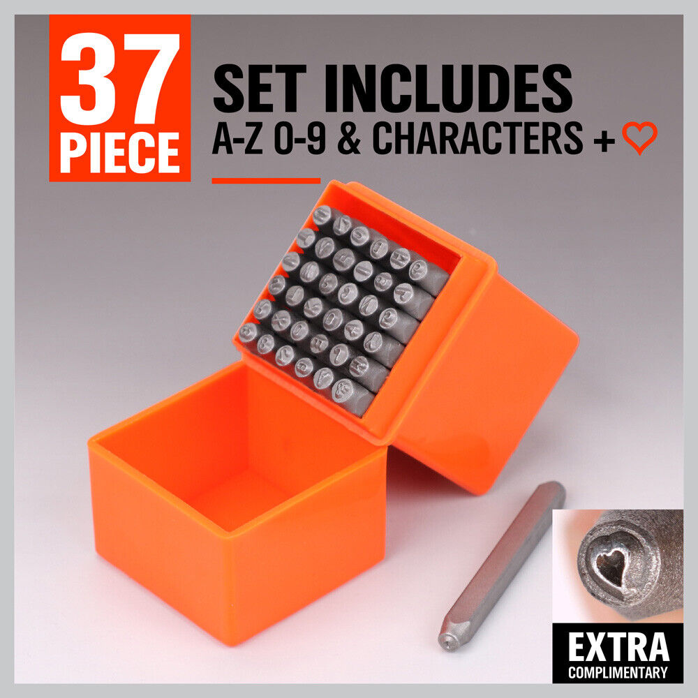 37Packs Letter Number Stamp Punch DIY Hardened Ball Bearing Steel