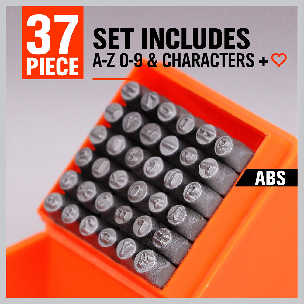 37Packs Letter Number Stamp Punch DIY Hardened Ball Bearing Steel