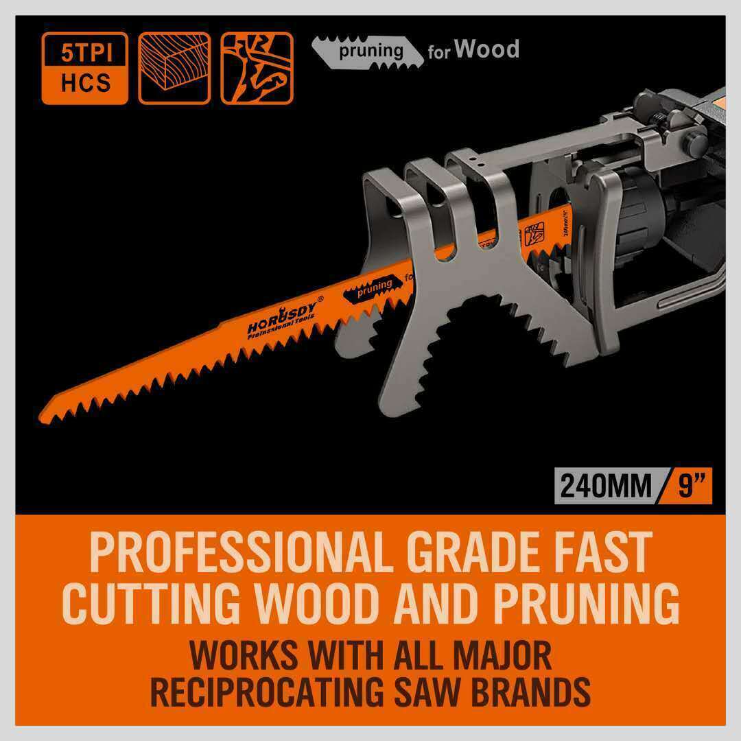 5Pack 9" / 240mm Reciprocating Saw Blades 5TPI Wood Timber