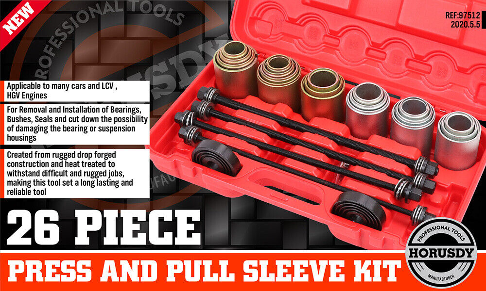 26Pack Universal Press & Pull Sleeve Bush Bearing Remove LCV