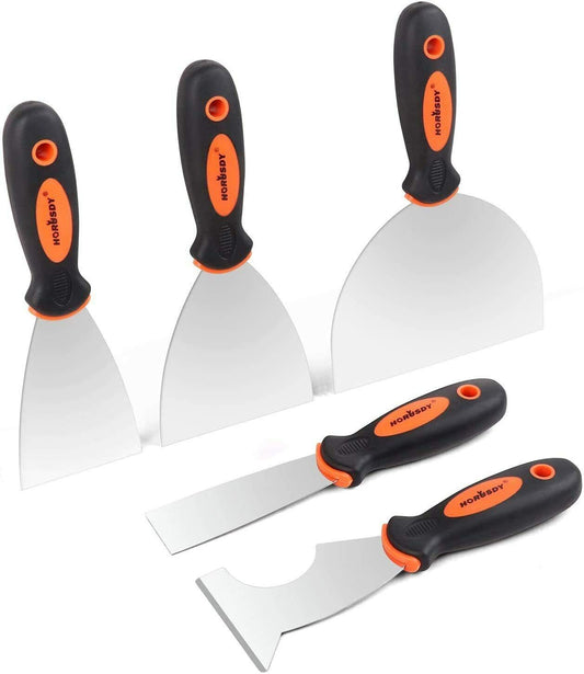 5Pack Stainless Steel Putty Knife Joint Knife Wall Scraper Paint