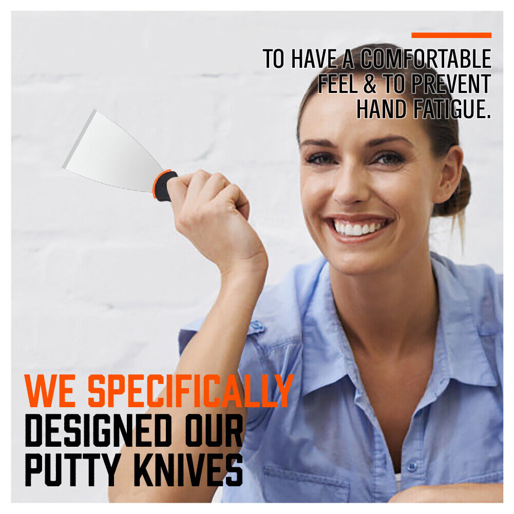 5Pack Stainless Steel Putty Knife Joint Knife Wall Scraper Paint