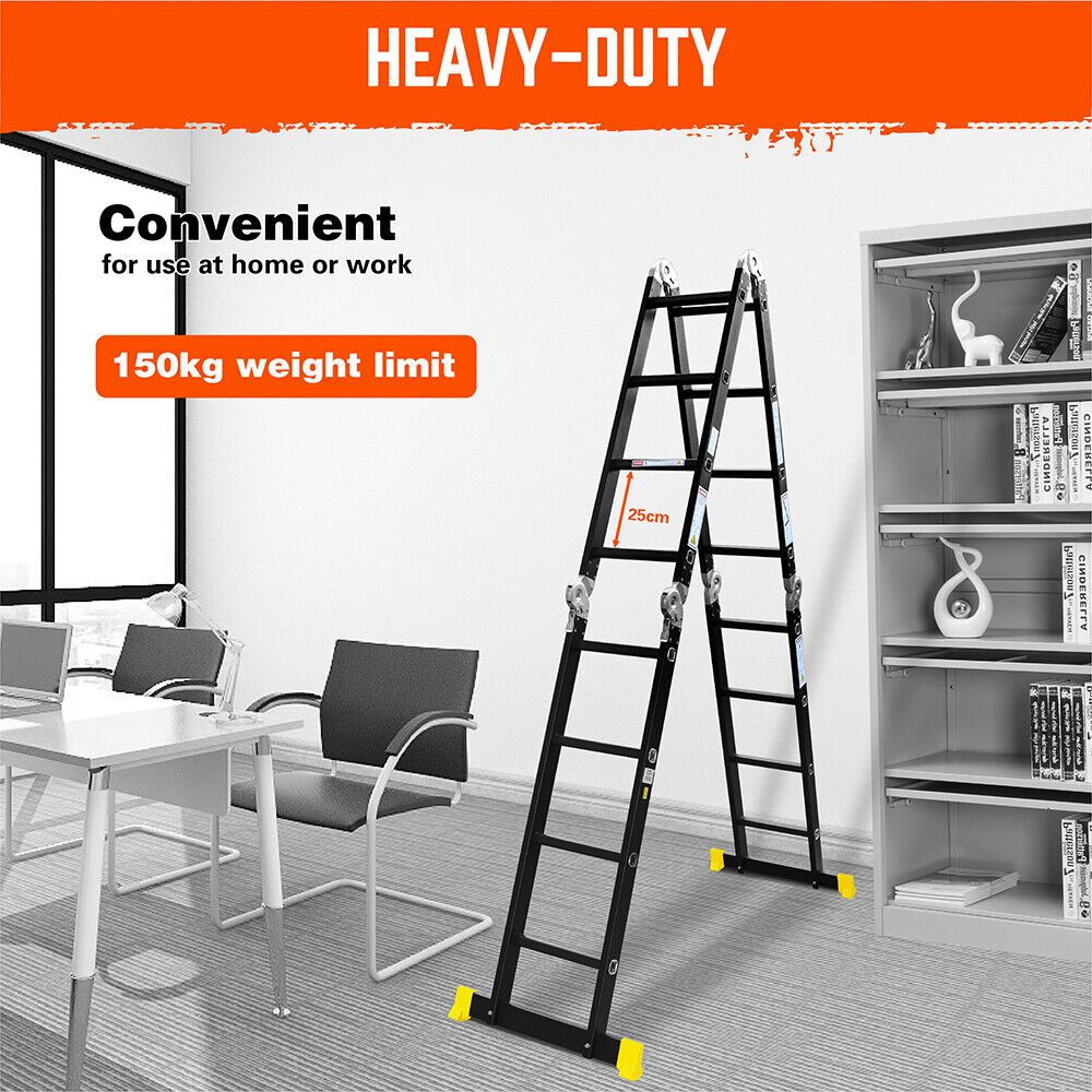 4.7M Multi Purpose Ladder Aluminium Folding Platform Extension Step Non-Slip