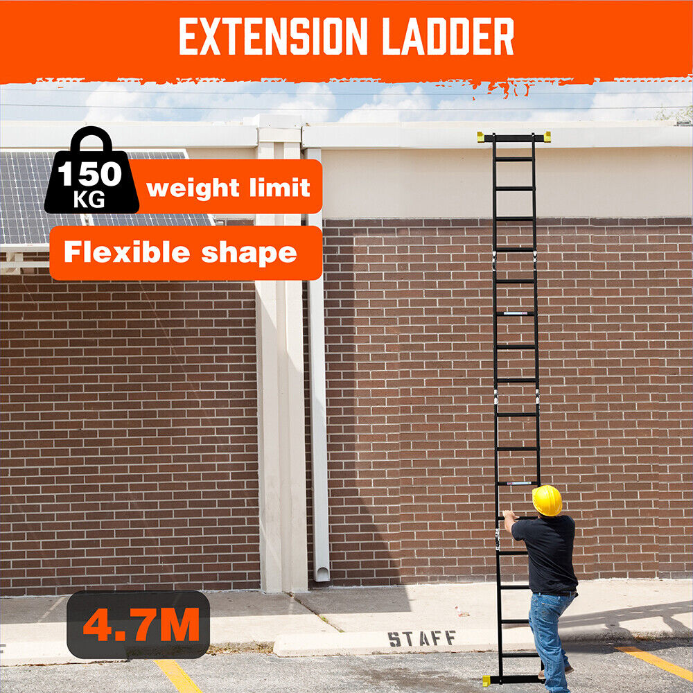 4.7M Multi Purpose Ladder Aluminium Folding Platform Extension Step Non-Slip