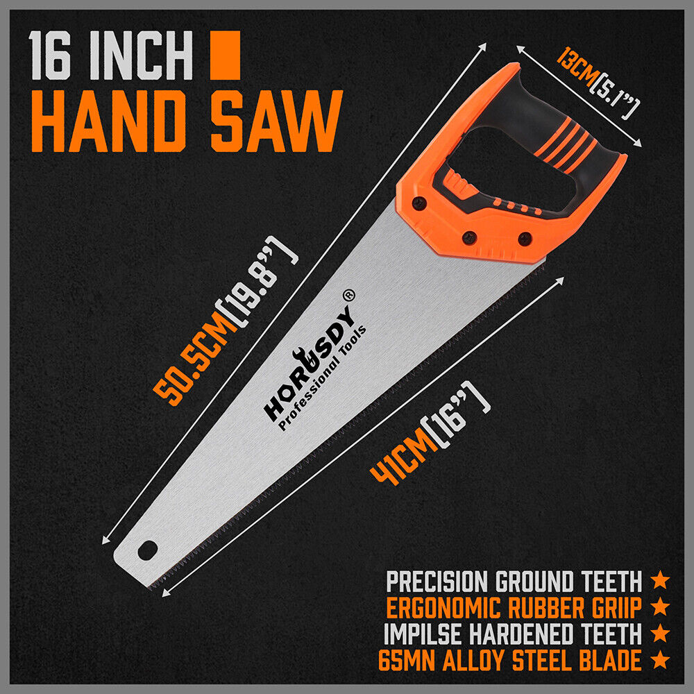 16" Hand Saw Sharp Cut Wood Plastic Cutting Heavy-Duty Crosscut