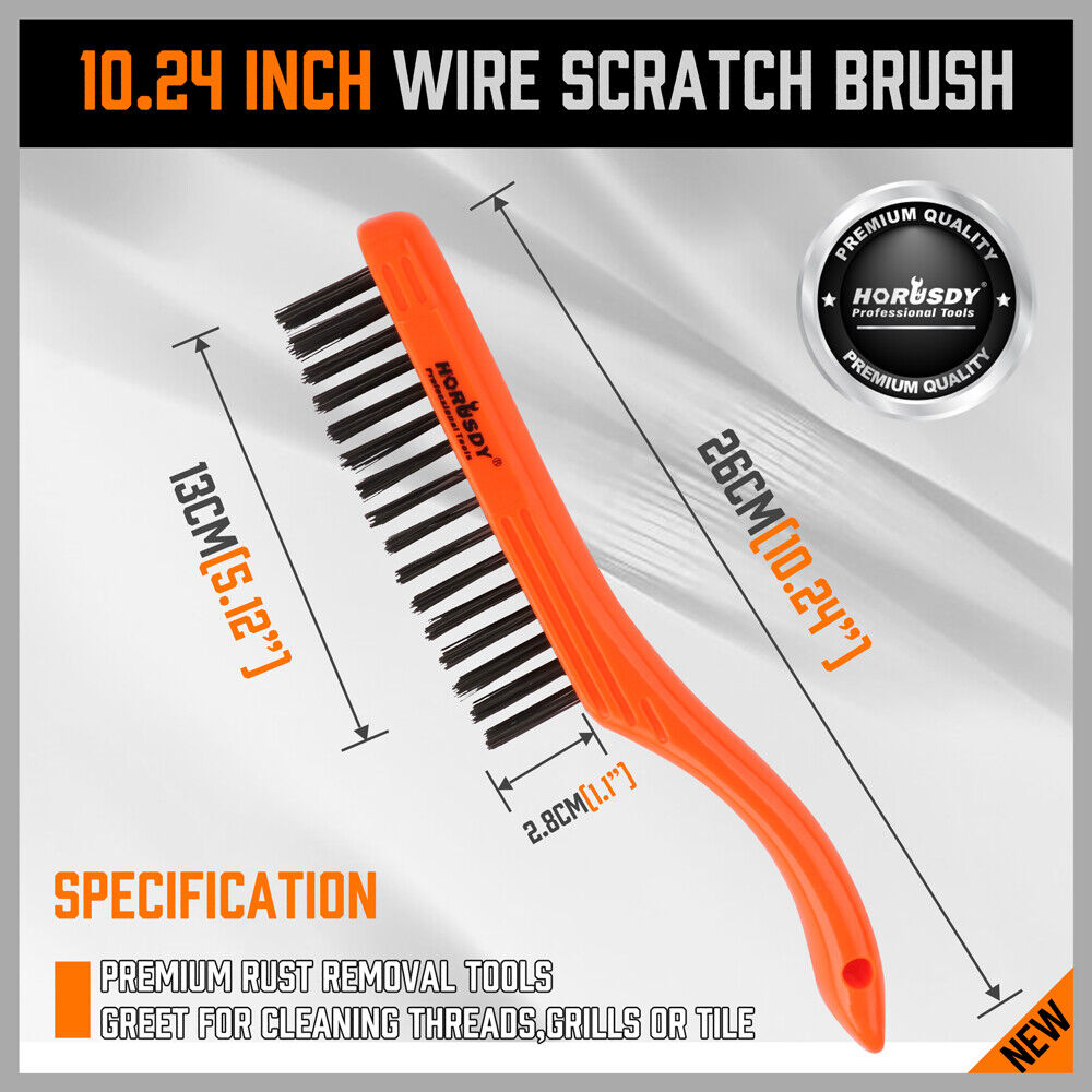 260mm Stanless Brush Anti-Slip Handle Scratch Paint Cleaning Rust Remove