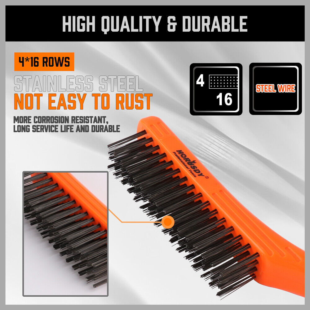 260mm Stanless Brush Anti-Slip Handle Scratch Paint Cleaning Rust Remove