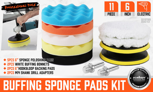 11Pack 6" Buffing Waxing Polishing Pads Sponge Pad For Car