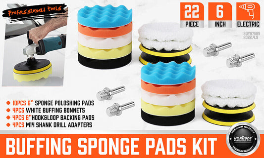 11Packs 6" Buffing Waxing Polishing Pads Sponge Pad For Car