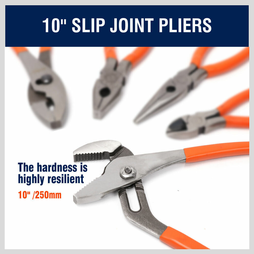 5Pack Pliers Diagonal Linesman Long Nose Groove Joint Slip Joint
