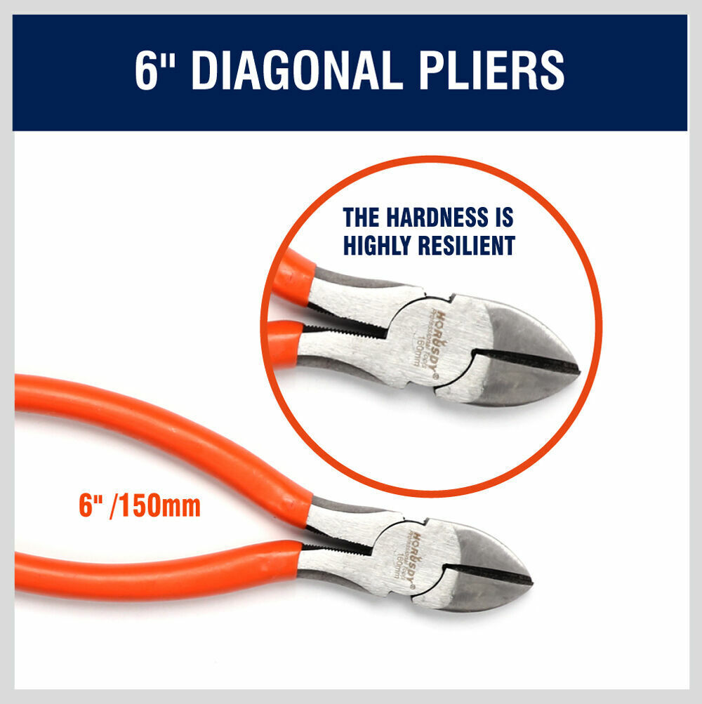 5Pack Pliers Diagonal Linesman Long Nose Groove Joint Slip Joint